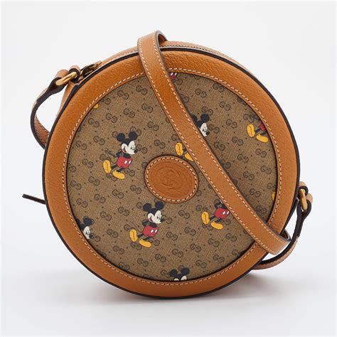 sac mickey gucci|gucci leather shoulder bag.